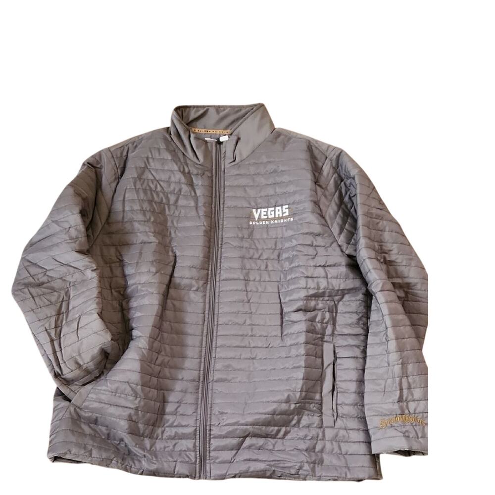 Light Gray Puffer JVegas Golden Knights Quilted jacket mens 2XL